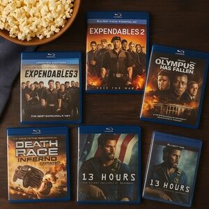 Action Blu-ray Lot – Expendables 2 & 3, Olympus Has Fallen, Death Race, 13 Hours